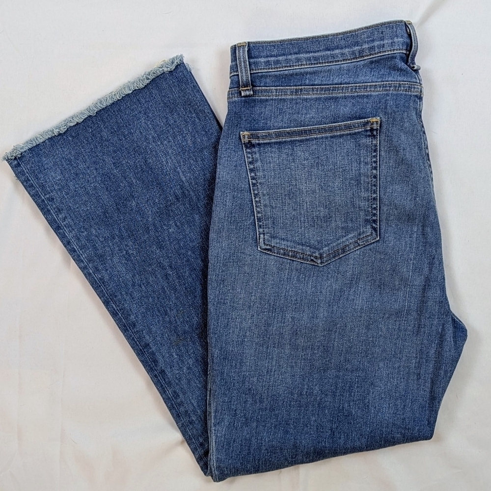 Veronica Beard Carolyn 10" Baby Boot  Exposed Button Fly Frayed Grotto 31/12 EUC